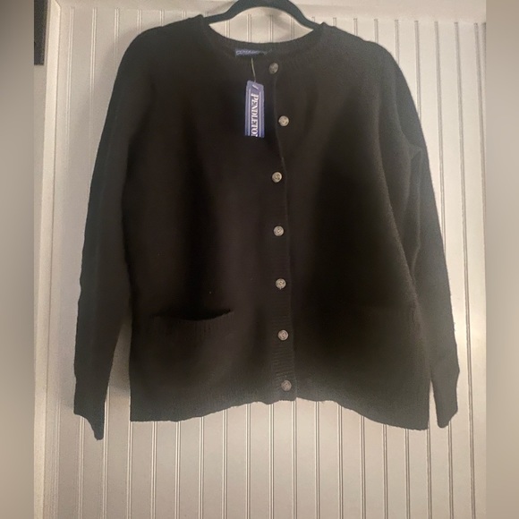 Pendleton black women’s sweater button up size Medium - Picture 1 of 5